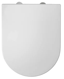 Brico Duneo - Wc-Zitting In Thermohardende Kunststof - Inox Scharnieren - Afklikbaar Met 1 Knop - Soft Close Sluiting - Anti-Bacterieel - D-Vorm - Vorm Aangepast Aan Rechte Wc-Potten - Extra Plat Ontwerp New