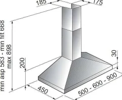 Brico Electrum Schouwafzuigkap Ch611Lx Rvs 60Cm Clearance