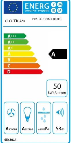 Brico Electrum Verticale Wandafzuigkap 90Cm Dhpr93008Blg Zwart Hot