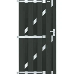 Elephant Tuindeur Wpc Design Antraciet 90X180Cm-Brico Outlet