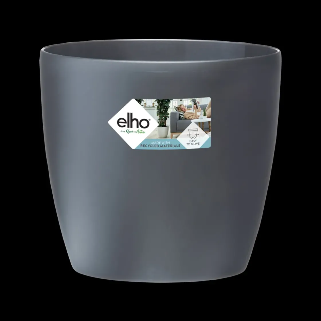 Elho Bloempot Brussels Rond Wielen O35Cm Antraciet-Brico New