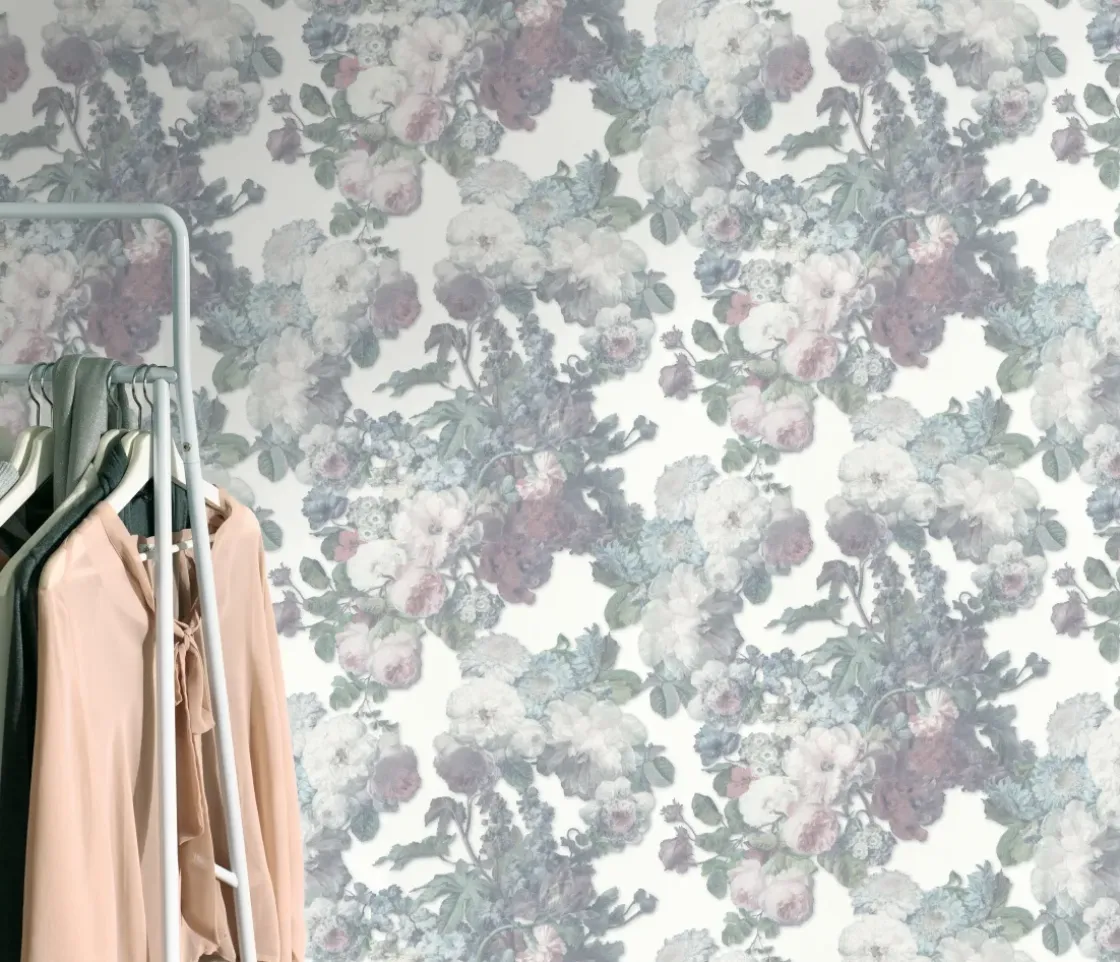 Elle Decoration Vliesbehang Blossom Wit-Roze-Brico Clearance