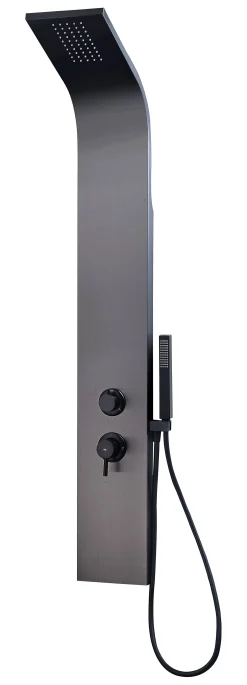 Brico Essebagno Douchepaneel Essegun Met Mechanische Mengkraan Gun Metal Geborsteld Discount