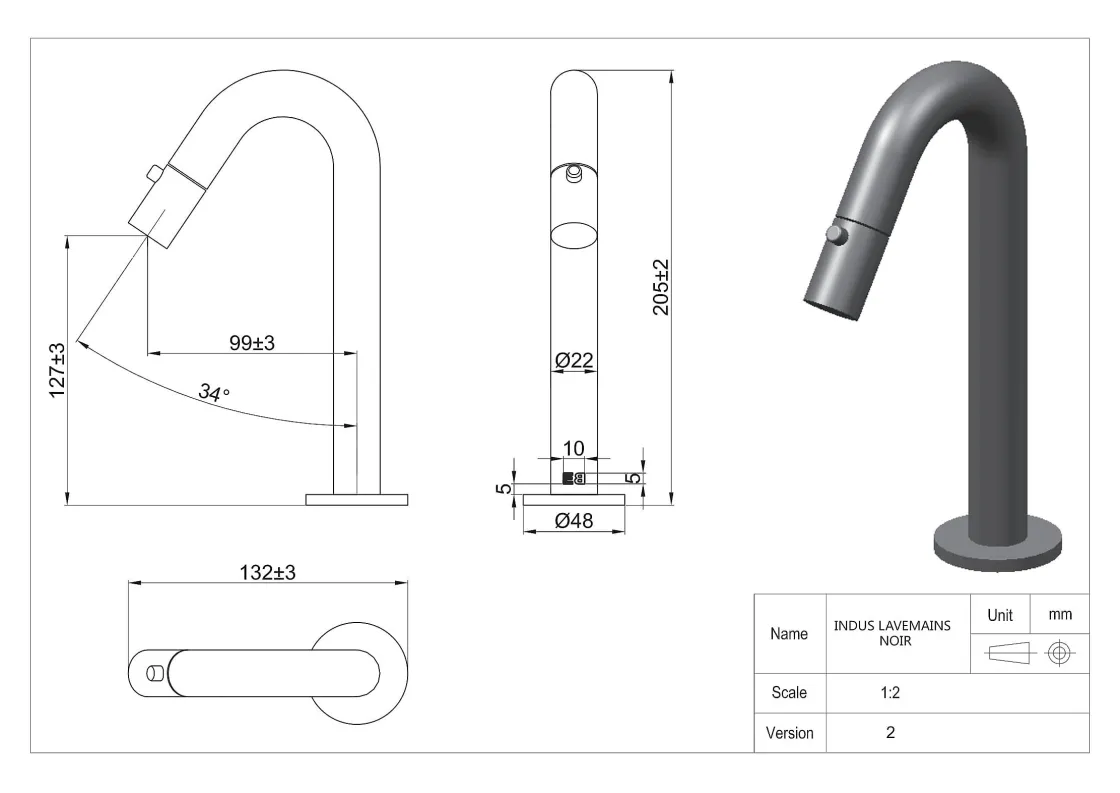 Brico Essebagno Fonteinkraan Indus Zwart Clearance