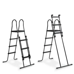 Exit Black Leather Opzetzwembad Met Overkapping En Zandfilter- En Warmtepomp Zwart O450X122Cm-Brico New