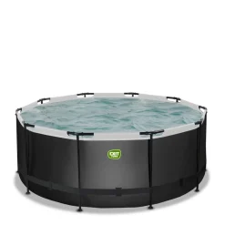 Exit Black Leather Opzetzwembad Met Filterpomp Zwart O360X122Cm-Brico