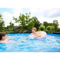 Exit Black Leather Opzetzwembad Met Filterpomp Zwart O360X122Cm-Brico