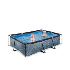 Exit Stone Opzetzwembad Met Filterpomp Grijs 220X150X65Cm-Brico Hot