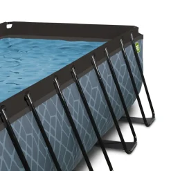 Exit Stone Opzetzwembad Met Overkapping En Zandfilter- En Warmtepomp Grijs 400X200X100Cm-Brico Hot