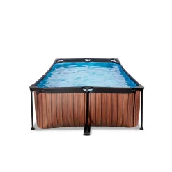 Exit Wood Opzetzwembad Met Filterpomp Bruin 220X150X65Cm-Brico Outlet
