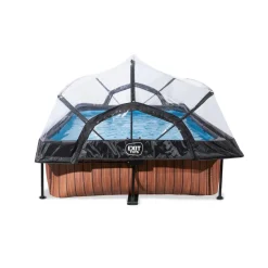 Exit Wood Opzetzwembad Met Overkapping En Filterpomp Bruin 300X200X65Cm-Brico Outlet