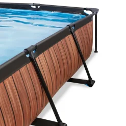 Exit Wood Opzetzwembad Met Overkapping En Filterpomp Bruin 300X200X65Cm-Brico Outlet