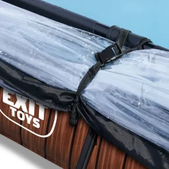 Exit Wood Opzetzwembad Met Overkapping En Filterpomp Bruin 300X200X65Cm-Brico Outlet