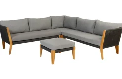 Exotan Loungeset Incl. Kussens - Teak - Grijs - 170X240X76-Brico Discount