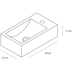 Brico Fonteinset Cheops Natuursteen Wasbak 40 X 23 X 11 Cm