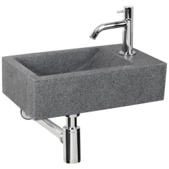 Brico Fonteinset Cheops Natuursteen Wasbak 40 X 23 X 11 Cm