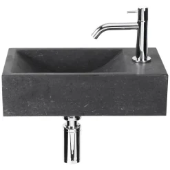 Brico Fonteinset Parta Bombai Black Natuursteen Wasbak 40 X 23 X 11 Cm Discount