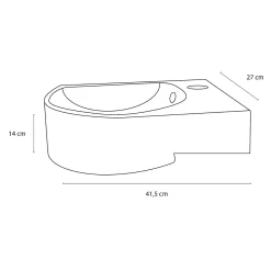 Brico Fonteinset (Rechts) Apollo Keramiek Wasbak Wit 41 X 27 X 14 Cm Discount