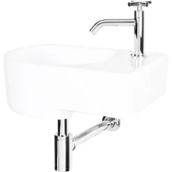 Brico Fonteinset (Rechts) Apollo Keramiek Wasbak Wit 41 X 27 X 14 Cm Discount