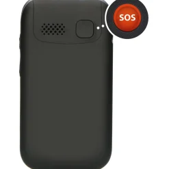 Fysic F25 - Eenvoudige Mobiele Klaptelefoon Voor Senioren Met Sos Noodknop, Zwart-Brico Discount
