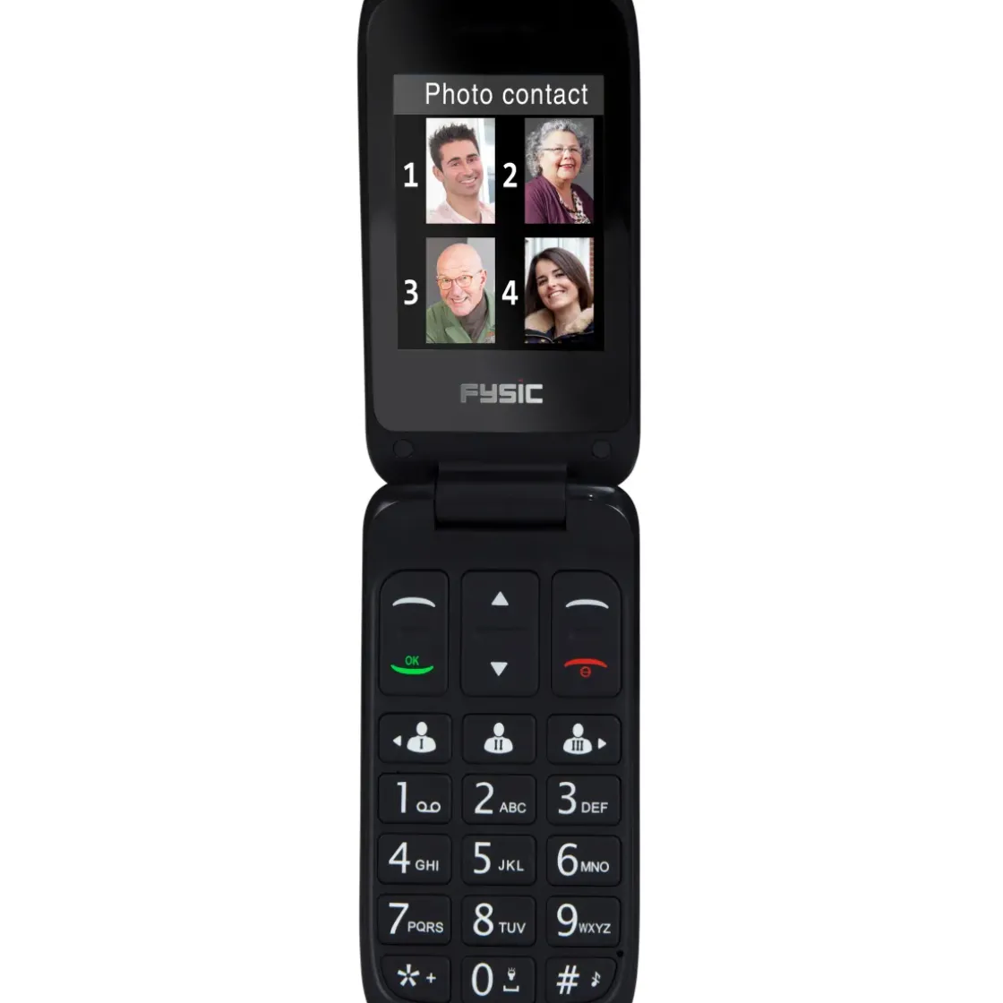 Fysic Fm-9760Zt Mobiele Klaptelefoon Voor Senioren Noodknop Zwart-Brico Discount