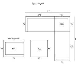 Garden Impressions Lyon Loungeset 4-Delig - Reflex Black-Brico