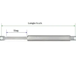 Gasveer Zwart - 600Mm - 200N - Inclusief Bevestigingen-Brico Discount