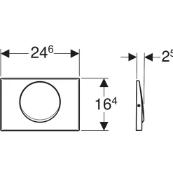 Brico Geberit Bedieningspaneel Mambo Voor Up320 Inbouwreservoirs| 246X164X25Mm Rvs New