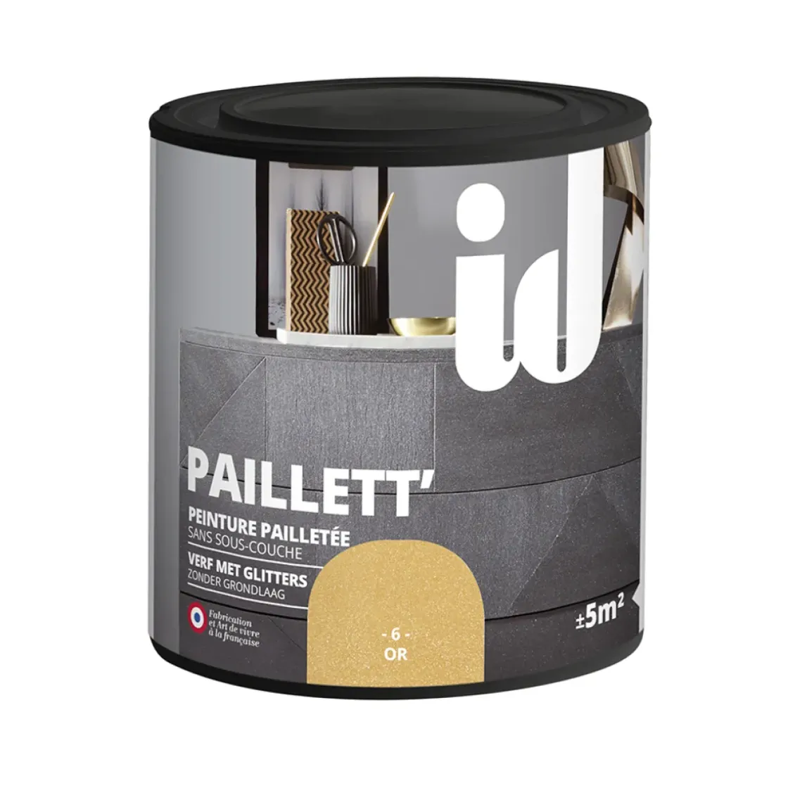 Glitterverf Paillett' 500Ml Goud-Brico Outlet