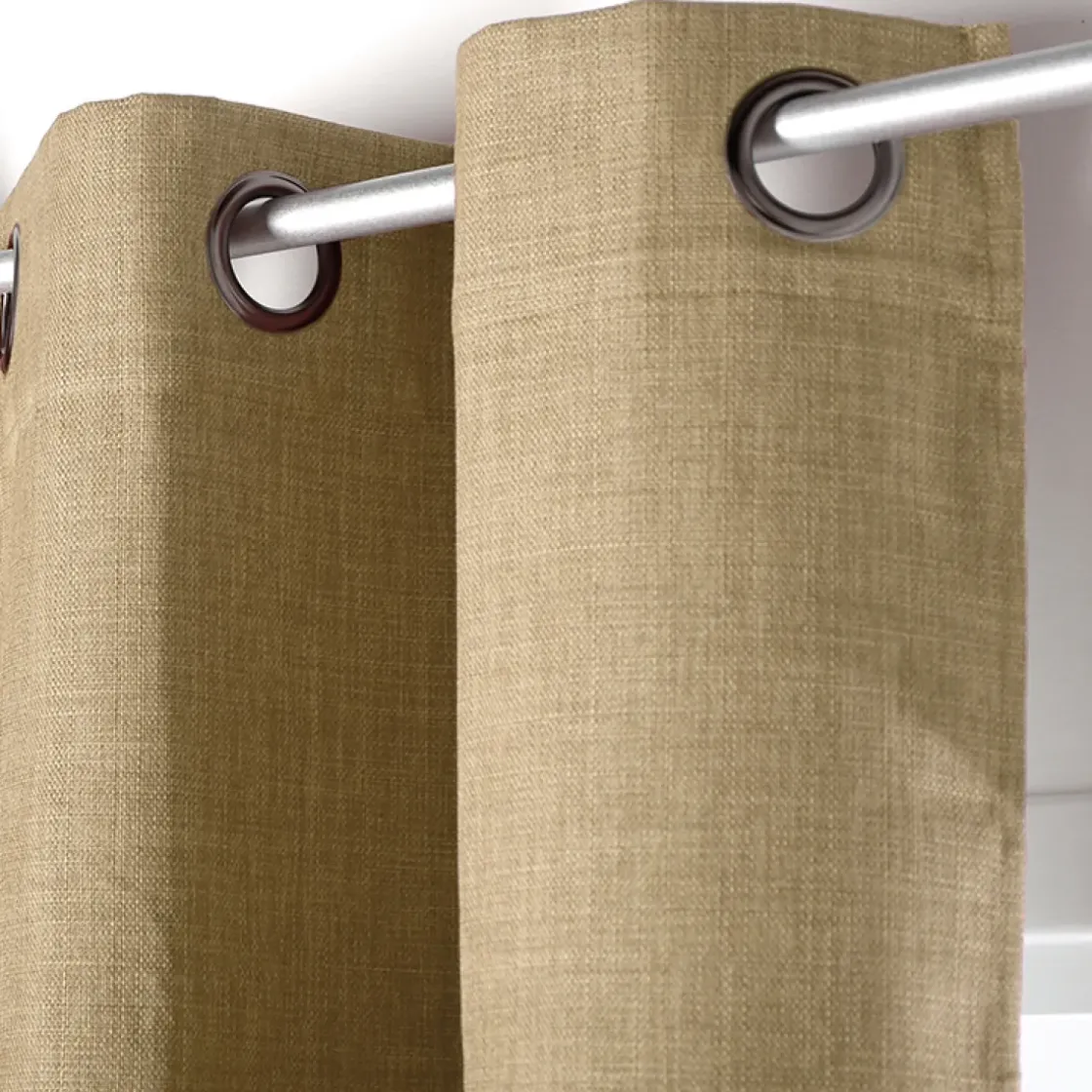 Gordijn Verduisterend Thermisch Bella Ringen Beige 140 X 260 Cm-Brico Clearance