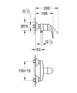 Brico Grohe Douchemengkraan Swift Chroom Hot
