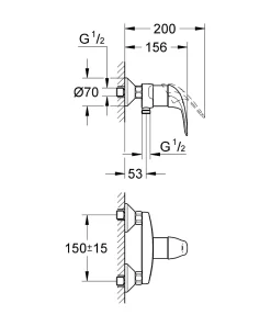 Brico Grohe Douchemengkraan Swift Chroom Hot