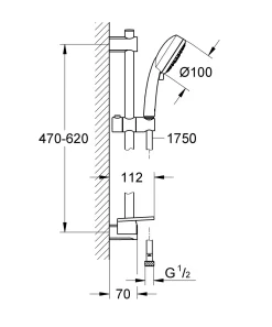 Brico Grohe Doucheset Vitalio Comfort 100Mm 4 Stralen Chroom Hot