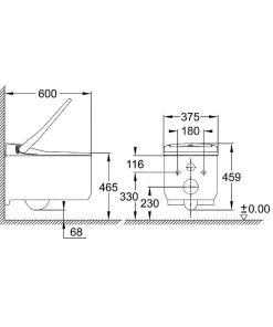 Brico Grohe Hangtoilet Sensia Arena Wit | Met Bidet | Randloos Toiletpot Best