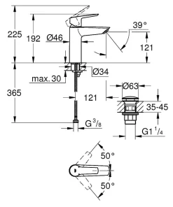 Brico Grohe Quickfix Start Wastafelmengkraan M-Size Chroom Best
