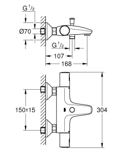 Brico Grohe Thermostatische Badmengkraan Precision Start Chroom