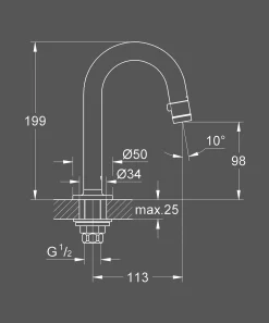 Brico Grohe Toiletkraan Universal Supersteel/Rvs Look New