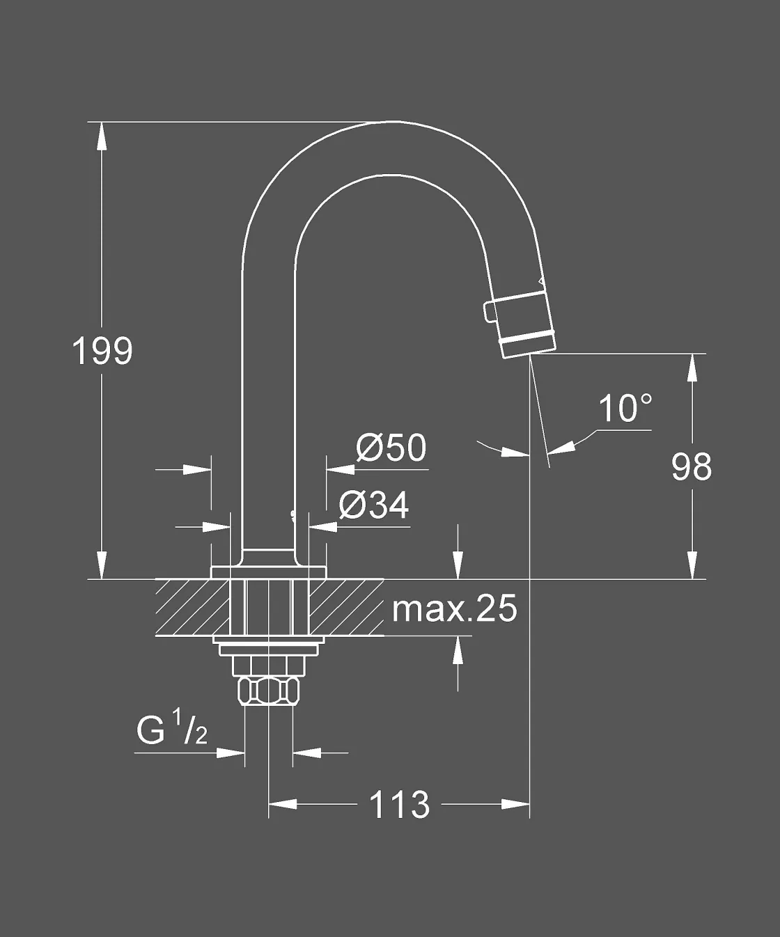 Brico Grohe Toiletkraan Universal Supersteel/Rvs Look New