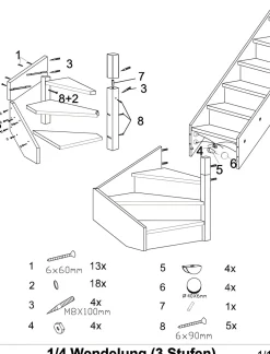 Handystairs Gesloten Kwartslagtrap 