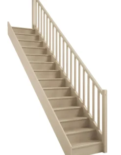 Handystairs Gesloten Rechte Trap "Vega80" - 280 Cm Hoog - 13 Beuken Treden - Met Leuning-Brico Outlet