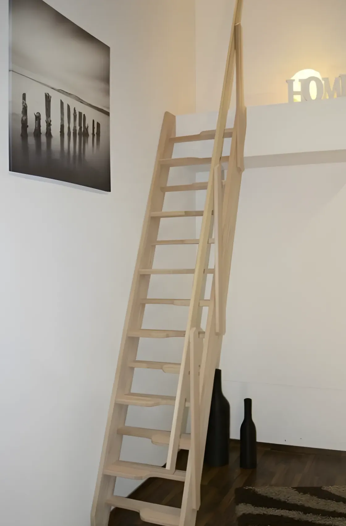Handystairs Molenaarstrap "Torino" Inclusief Leuning - 62 Cm Breed - 280 Cm Hoog - 13 Grenen Treden-Brico Discount