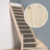 Handystairs Open Kwartslagtrap "Vega80" - Links - 280 Cm Hoog - 13 Grenen Treden - Zonder Leuning-Brico Discount