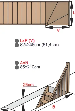 Handystairs Open Kwartslagtrap "Vega80" - Links - 280 Cm Hoog - 13 Grenen Treden - Met Leuning-Brico Online