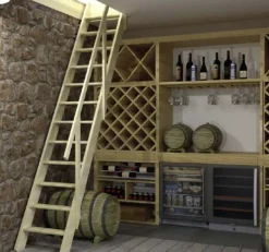 Handystairs Steektrap "Fichte" - 55Cm Breed - Hoogte 286Cm - 12 Treden Van Grenen - Met Leuning-Brico Clearance