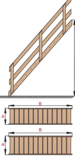 Handystairs Steektrap "Rustic70" - 70Cm Breed - Hoogte 280Cm - 13 Treden Van Beukenhout (30Mm)-Brico Online