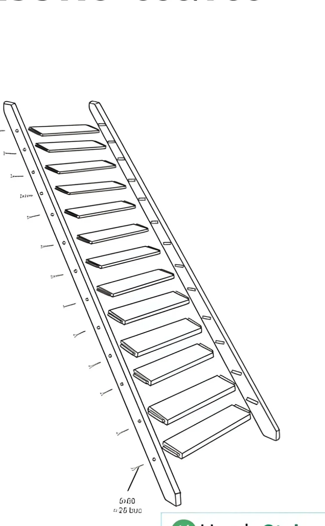 Handystairs Steektrap "Rustic60" - 60Cm Breed - Hoogte 280Cm - 13 Treden Van Grenenhout (30Mm)-Brico Sale