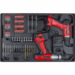 Brico Hanse Werkzeuge® Alu Gereedschapskoffer - 206-Delig - 2 Accuboren Sale