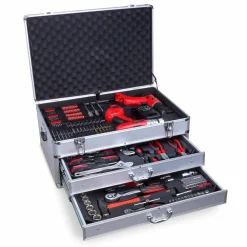 Brico Hanse Werkzeuge® Alu Gereedschapskoffer - 206-Delig - 2 Accuboren Sale