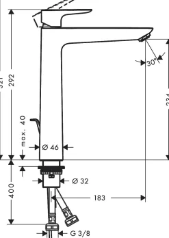 Brico Hansgrohe Wastafelkraan Talis E 240 Zwart Mat Clearance