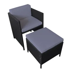 Happy Garden Buitenmeubelsets Santorin - Zwart - Geweven Hars-Brico Sale